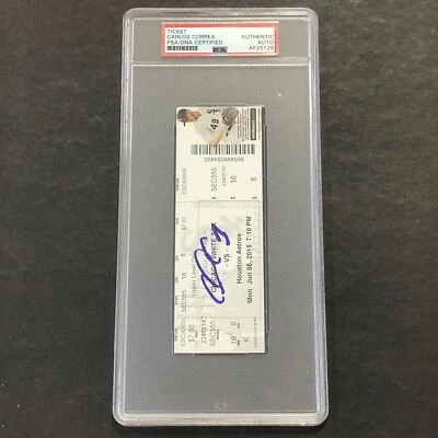 Carlos Correa signed MLB Debut Ticket PSA/DNA Houston Astros autographed - Image 1 of 2