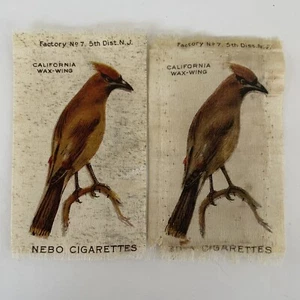 California Wax Wing Bird Cedar Waxwing Tobacco Silk Nebo & Zira Cigarettes 1910 - Picture 1 of 10