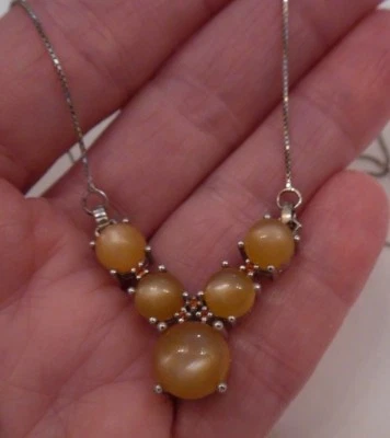 Juego de 3 piezas de piedra lunar rosa, anillo, pendientes, collar superpuesto de platino, SS NUEVO SIN ETIQUETAS Foto 1 de 4