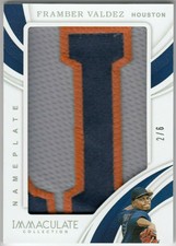 2019 Immaculate Collection Jumbo Relics Nameplate FRAMBER VALDEZ #IJ-FV #2/6 RC