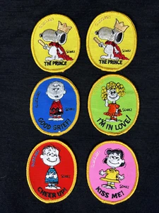 Lot of 6 Vintage Peanuts Patches Charlie Brown Snoopy Lucy Linus Sally 1971 - Picture 1 of 14