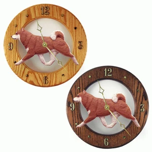 Shiba Inu Wood Clock Orange - Picture 1 of 1