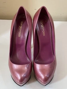 Sergio Rossi Pink Patent Leather Platform Pumps Size 37.5 Pumps - Picture 1 of 12