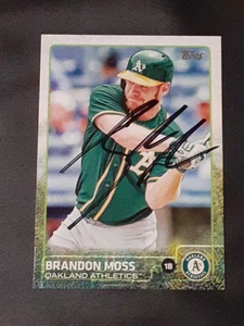 BRANDON MOSS OAKLAND ATHLETICS 1ST BASEMAN SIGNED AUTOGRAPHED BASEBALL CARD - Picture 1 of 1