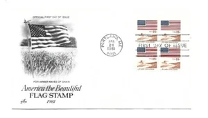 1890 18c Flag/waves of Grain ArtCraft block of 4 FDC - Picture 1 of 1