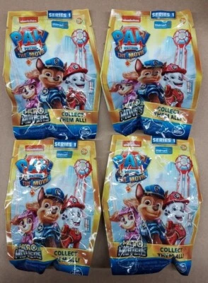 Lote De 4 ~ Patrulla Canina Película Dibujos Animados Micro Movers Bolsas Ciegas Figuras Serie 1 NUEVO Foto 1 de 4
