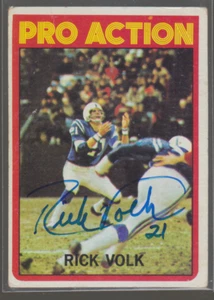 Autografiado 1972 Topps Rick Volk PRO ACTION - Colts - Imagen 1 de 1