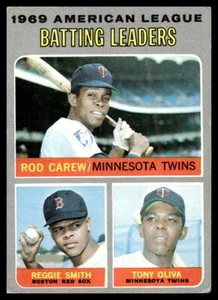 1970 Topps #62 AL Leaders Rod Carew, Reggie Smith, Tony Oliva VG-VGEX crease - Picture 1 of 2