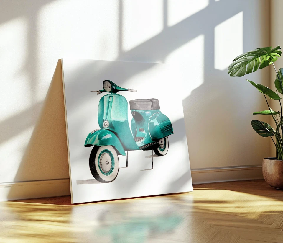 ITALIAN_MODERN_ART_2009 Vespa frame canvas print vintage Vespa special motorcycle paintings