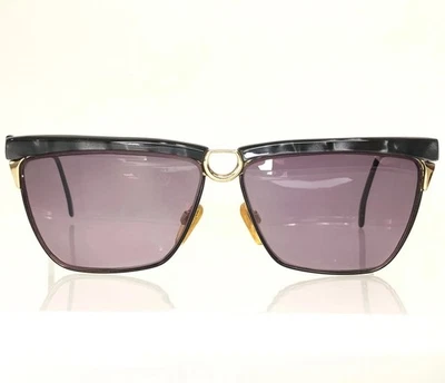Gafas de sol GUCCI 2301 de colección años 80 monturas gafas RX 59 13 dorado negro jaspeado Italia Foto 1 de 4