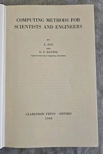 Computing Methods for Scientists and Engineers By Fox & Mayers 1968 - Imagen 1 de 9
