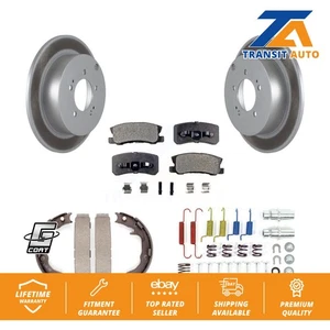 Rear Disc Coated Rotors Ceramic Pads Parking Brake Shoes And Hardware Kit For - Picture 1 of 12