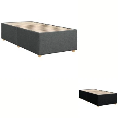 Bed Frame Slatted Single Bed Mattress Base Bedstead 90x190 cm Fabric vidaXL - image 1 of 3