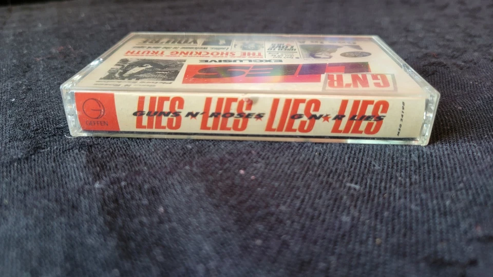 Guns N Roses Lies Cassette 1st Press OG 1988 UNCENSORED Insert VG+ Geffen  - Image 1 of 3