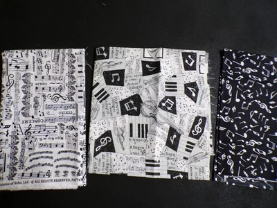 Timeless Treasure Soho + Instrumentos de Notas Musicales Brillo Plata Blanco y Negro Foto 1 de 4