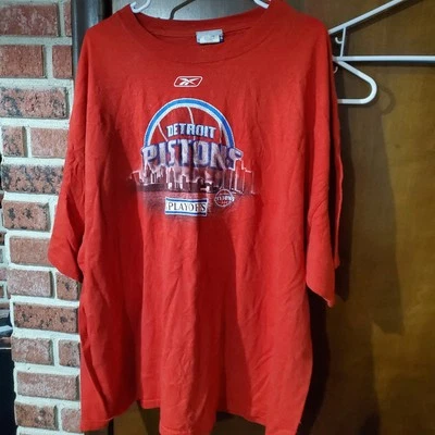 Detroit Pistons Shirt 2005 NBA Basketball Playoffs Reebok Vintage - Image 1 of 4