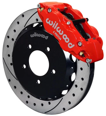 KIT FRENO DISCO WILWOOD, DELANTERO,06-14 MAZDA MIATA MX-5,13" ROTORES PERFORADOS, CALIBRE ROJO Foto 1 de 3