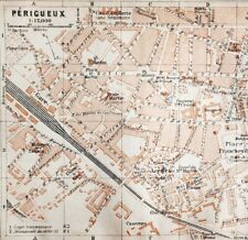 Map Perigueux Southern France Rare 1914 Lithograph WW1 Street Mini Sheet DWAA20A
