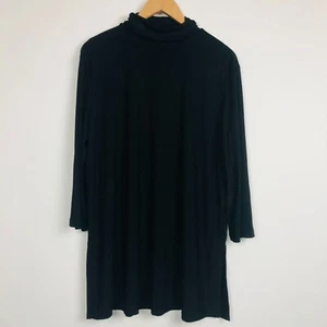 Slinky Brand Women's Long Sleeve Turtleneck Tunic Shirt Solid Black Size XL - Picture 1 of 5