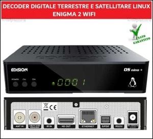 Decoder Combo Satellitare e Digitale Terrestre DVB-T2 Usato Linux Enigma2 WiFi * - Foto 1 di 8
