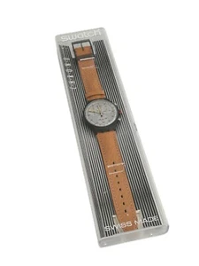 Swatch Chrono Sirio 40 mm cinturino in pelle 1992 orologio da polso vintage (S-078) - Foto 1 di 7