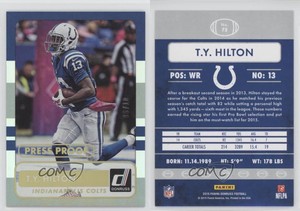 2015 Panini Donruss Press Proof Gold /10 TY Hilton #75