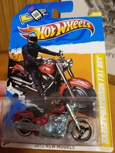 Harley-Davidson Red Fat Boy 30/247 + 2 2014 HW Workshop 209/250 Hot Wheels - Imagen 1 de 2