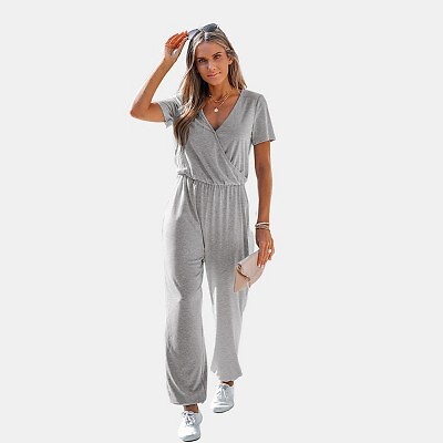 Women's Drawstring Jogger Jumpsuit - Cupshe-xl-black : Target