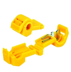 25 T-Tap Terminal Yellow 12-10GA AWG Gauge Quick Wire Connector Car Audio Alarm - Picture 1 of 9