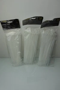 Pro Essentials Cable Ties Natural White 8 Inch 0.14" Wide 300 Ties Total New - Picture 1 of 3