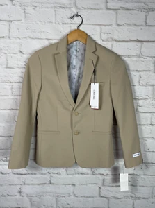 NEW Calvin Klein Youth Boys Slim Fit Tan Suit Jacket Size 12 - Picture 1 of 3