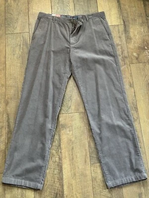 Pantalones grises calce recto pana puerta trasera IZOD para hombre talla 36x34 nuevos con etiquetas Foto 1 de 4