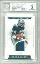 2016 National Treasures Tony Dorsett Century Holo Silver Patch #'ed 17/25 BGS 9