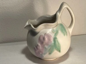WELLER ART POTTERY PITCHER-GREEN AND PURPLE-6” TALL - Picture 1 of 5