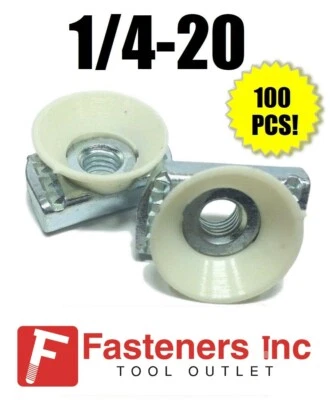 GENERIC (QTY 100) 1/4"-20 Cone / Twirl Nuts for Unistrut Channel (4145EZ) P1006T-1420EG