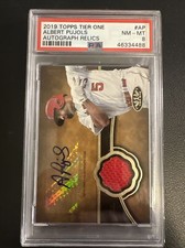2019 Topps Tier One Albert Pujols Jersey Relic Autograph #T1-AP  (2/5) PSA 8