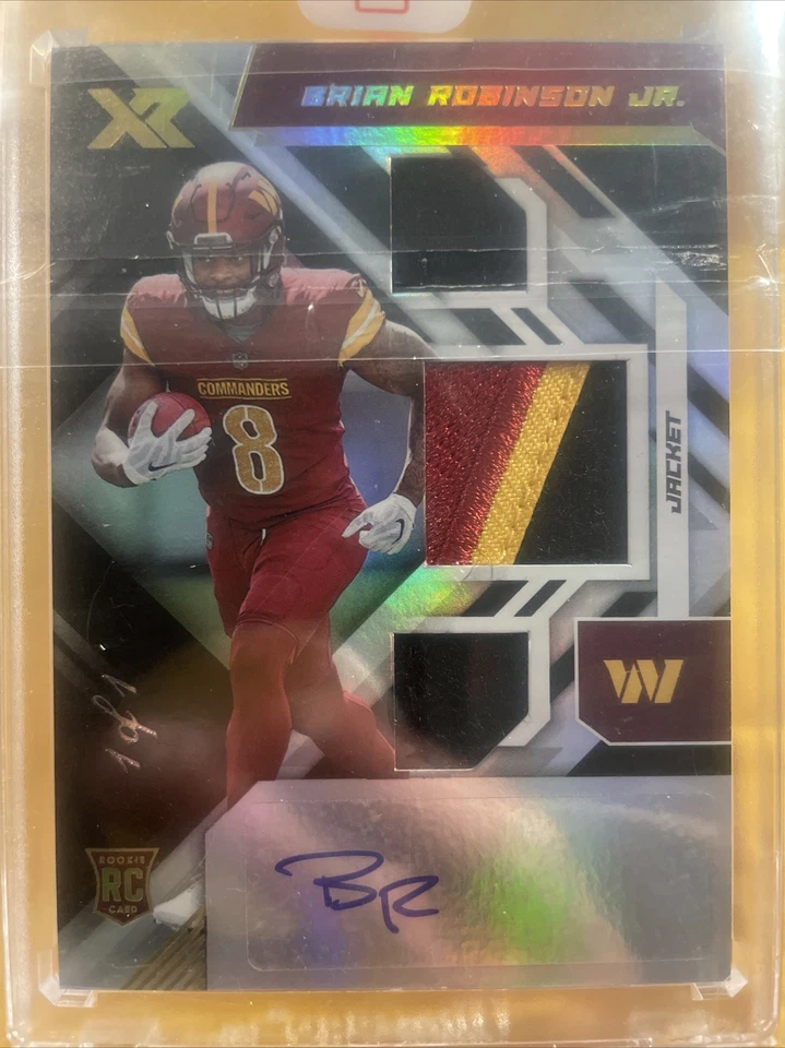 Brian Robinson Jr RPA Rookie 3 Patch Auto Commanders 2022 Panini Xr 1 of 1 - Image 1 of 3