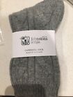 Johnstons of Elgin Cable Check Bed Soft Socks Pure Cashmere Grey Silver RRP£69