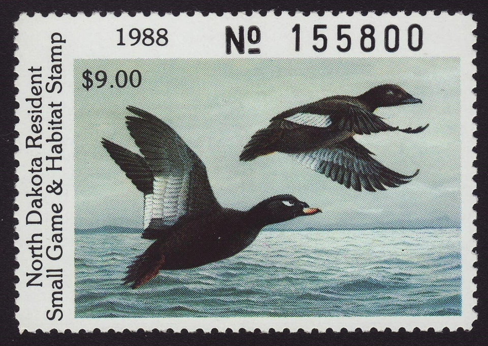 1988 North Dakota State Duck / Migratory Waterfowl Stamp MNH OG - Image 1 of 1