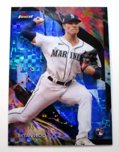 2024 Topps Finest Bryan Woo RC Rookie Xfractor #'d 69/75 #171 Seattle Mariners - Bild 1 von 2