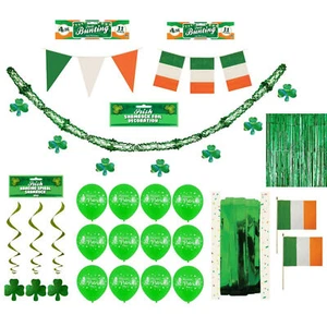 ST PATRICKS DAY Irish HANGING DECORATIONS Party Shamrock Foil Ceiling Decor - Picture 1 of 17