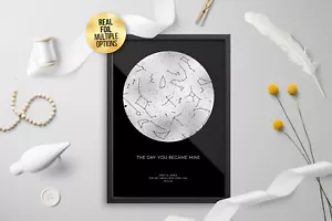 Personalised Custom FOIL STAR MAP, constellation night sky map - Bild 1 von 8
