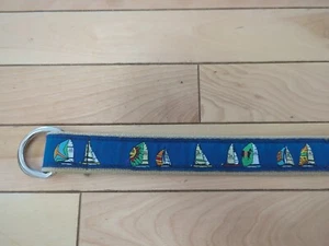 The Belted Cow Yarmouth Maine Sailboat Theme Belt Boys Size Large - Picture 1 of 9