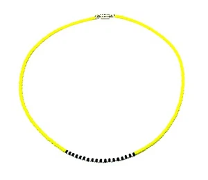 Necklace Choker Seed Beads YELLOW BLACK WHITE Boho Hippie Dainty Minimalist - Picture 1 of 2