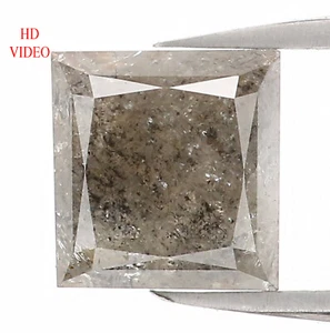 1.52 CT Natural Loose Princess Shape Diamond 6.45 MM Black Color Diamond LQ1188 - Picture 1 of 8