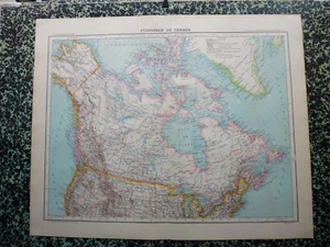 Carte géographique couleur de 1908: PUISSANCE DU CANADA - Picture 1 of 2