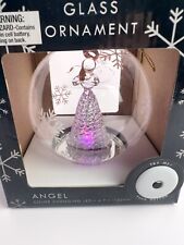 Robert Stanley Glass LED Christmas Ornament Angel Globe Color Changing New! NIB