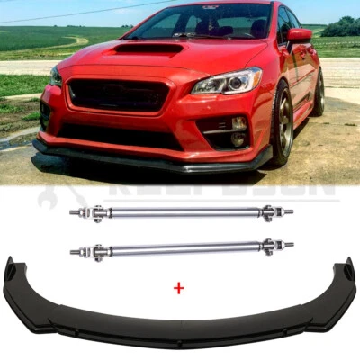 Divisor de alerón labio inferior del parachoques delantero + varillas de puntal para Subaru Crosstrek 2016-22 Foto 1 de 4