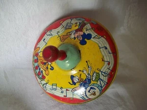 Vintage Walt Disney Mickey Mouse Metall Kreisel funktioniert - Bild 1 von 8