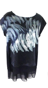 MINT VELVET Beautiful Pure Silk Navy/White Sleeveless Floaty Top UK 8 - Picture 1 of 6